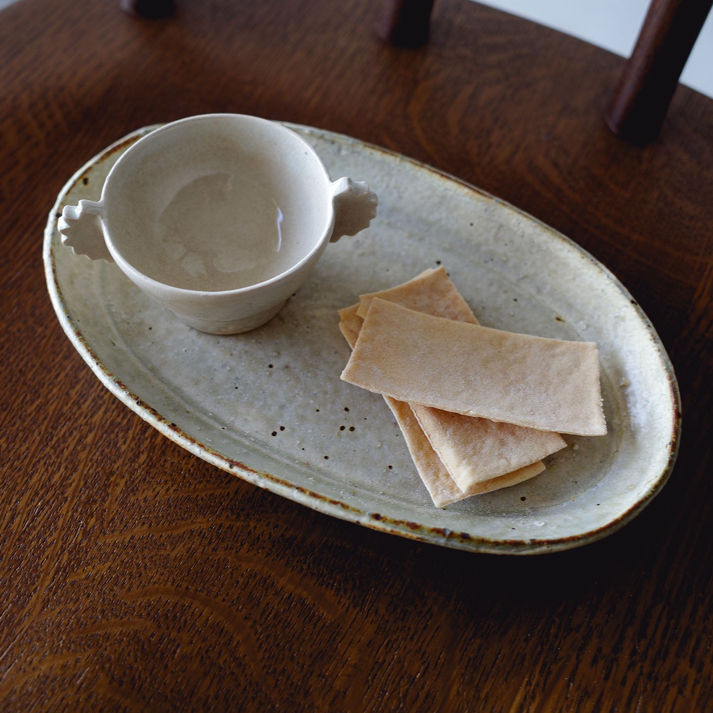 田中大輝 粉引楕円皿(田中大輝) – 煎茶堂東京オンライン