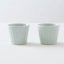 画像をギャラリービューアに読み込む, 土井善男 乳白釉シノギ猪口