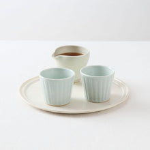 画像をギャラリービューアに読み込む, 土井善男 乳白釉シノギ猪口