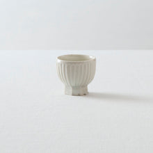 画像をギャラリービューアに読み込む, タナカシゲオ 白瓷高台面取鎬坏(約20ml)