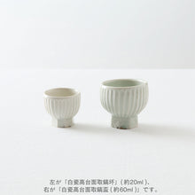 画像をギャラリービューアに読み込む, タナカシゲオ 白瓷高台面取鎬坏(約20ml)