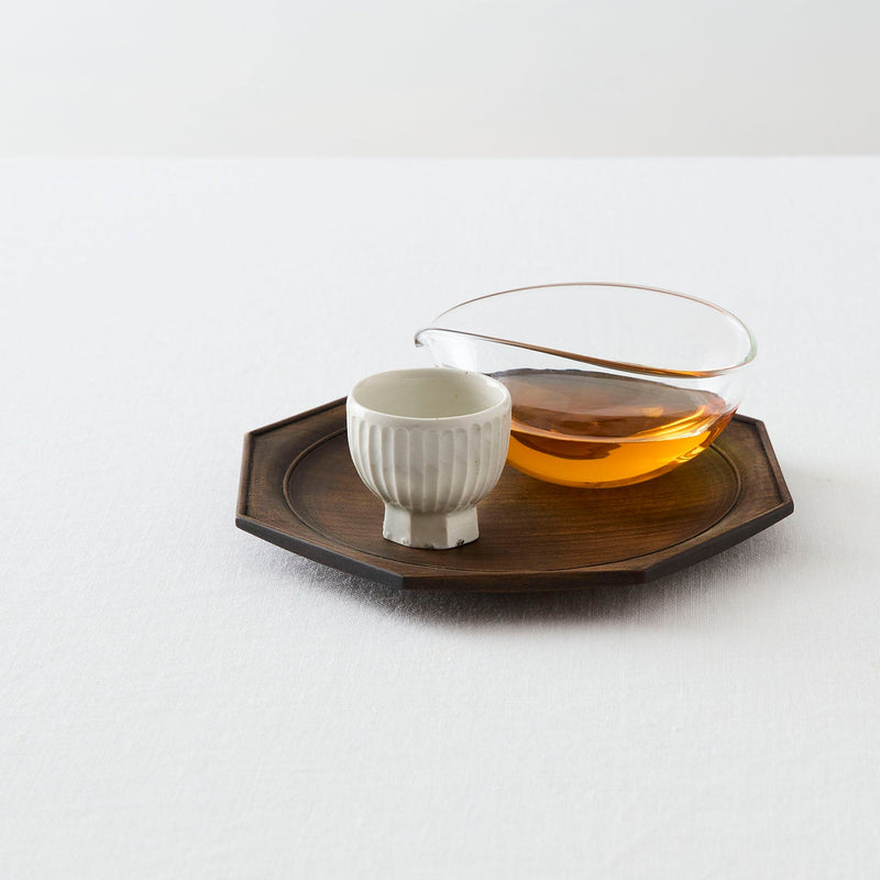 タナカシゲオ 白瓷高台面取鎬坏(約20ml)