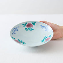 画像をギャラリービューアに読み込む, 清水なお子 色絵牡丹唐草6寸浅鉢