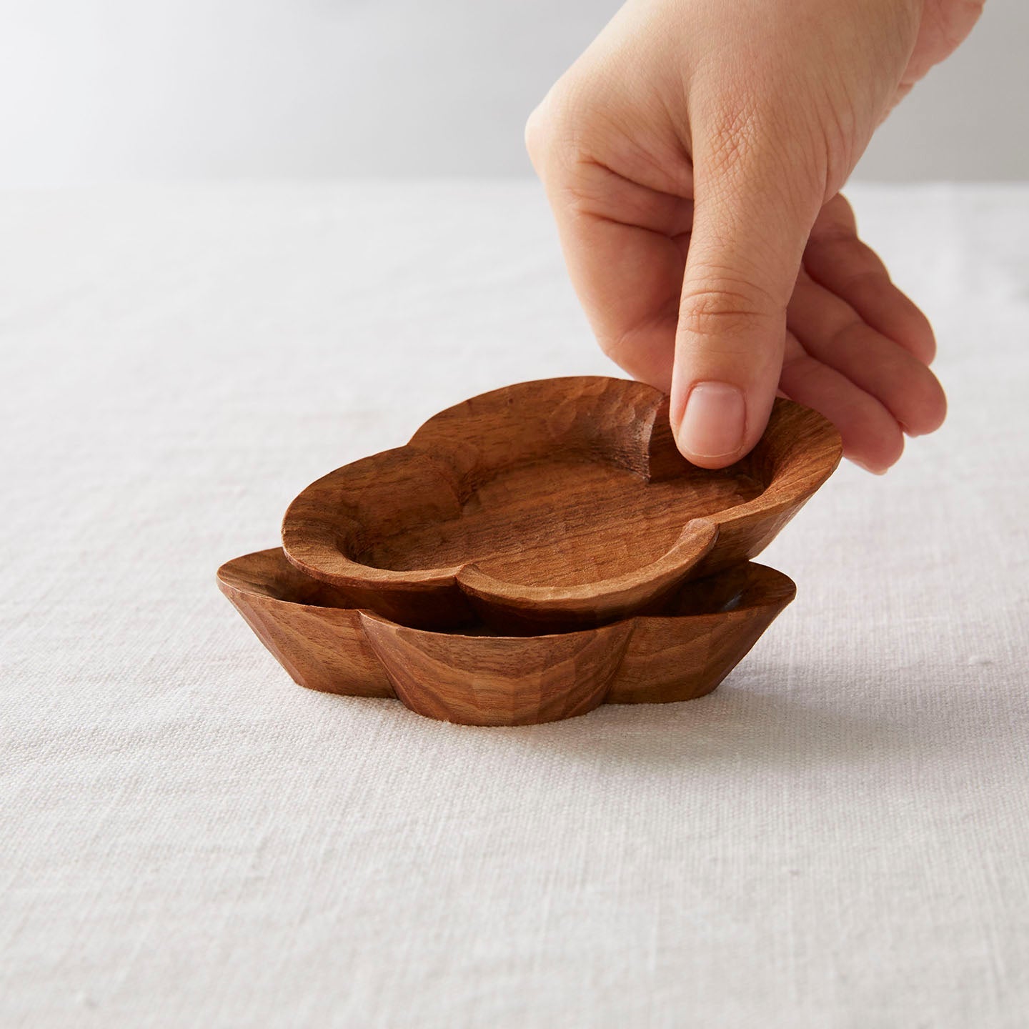 仙台の埋木 茶托 4客 (作家物)『松堂作』 仙台の埋木 茶托 4客 (作家物