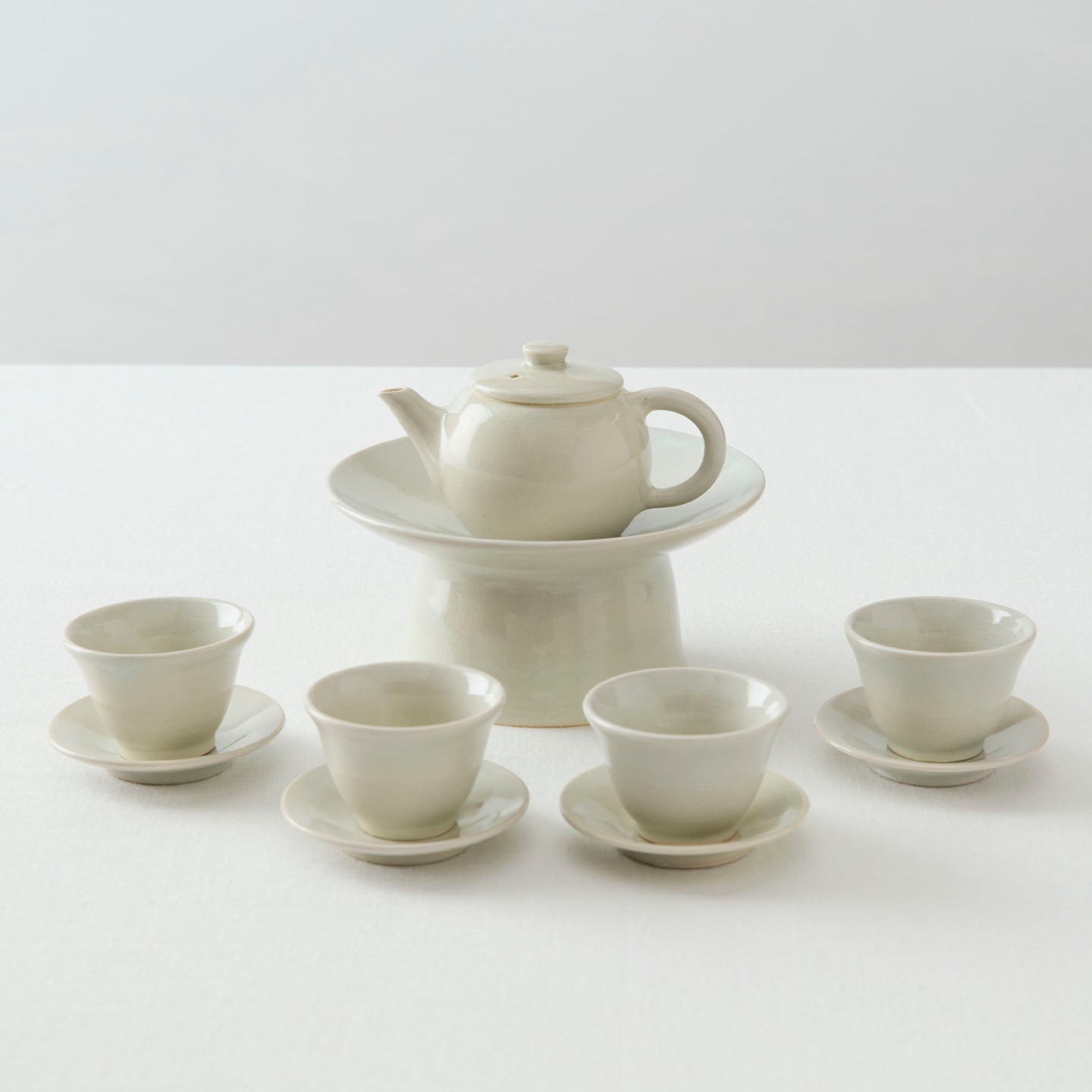 林邦佳作　盃　茶道具 北井里佳 白土茶杯+茶托(北井里佳) – 煎茶堂東京オンライン