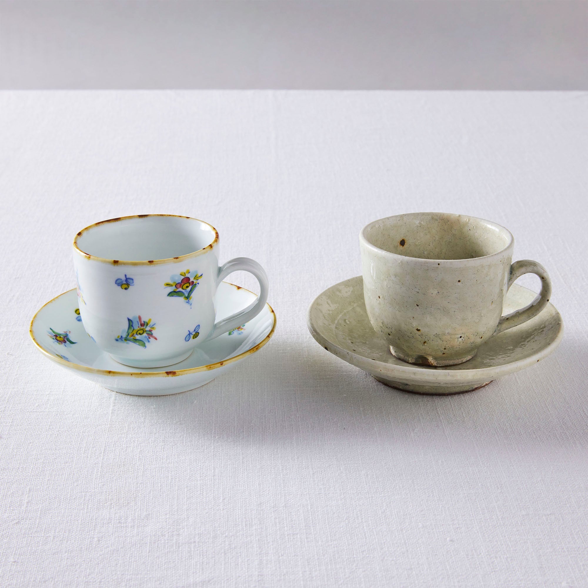 作家の器♡灰釉粉引♪しのぎポットとフリーカップ3客♡セット 作家の器♡灰釉粉引♪しのぎポットとフリーカップ3客♡セット