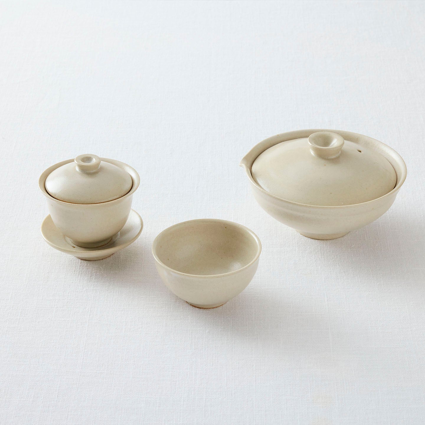 齋藤有希子 白釉 煎茶碗 絞り出し急須 湯冷し セット 齋藤有希子 小煎茶碗(齋藤有希子) – 煎茶堂東京オンライン