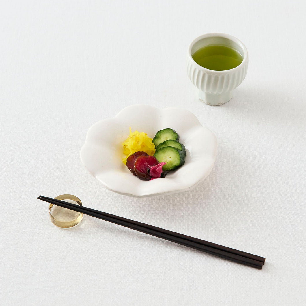 タナカシゲオ 白釉リブ小鉢