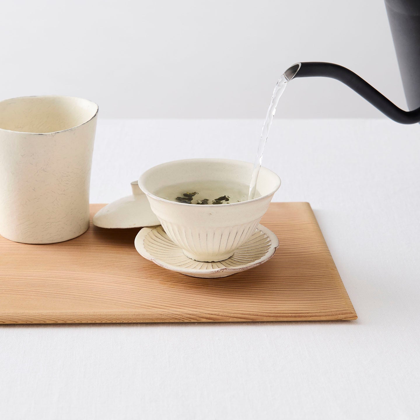 後藤義国 縞蓋碗と縞受皿のセット(後藤義国) – 煎茶堂東京オンライン