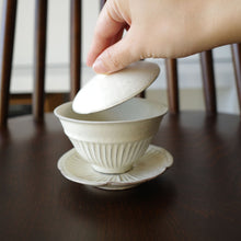 画像をギャラリービューアに読み込む, 後藤義国 縞蓋碗と縞受皿のセット
